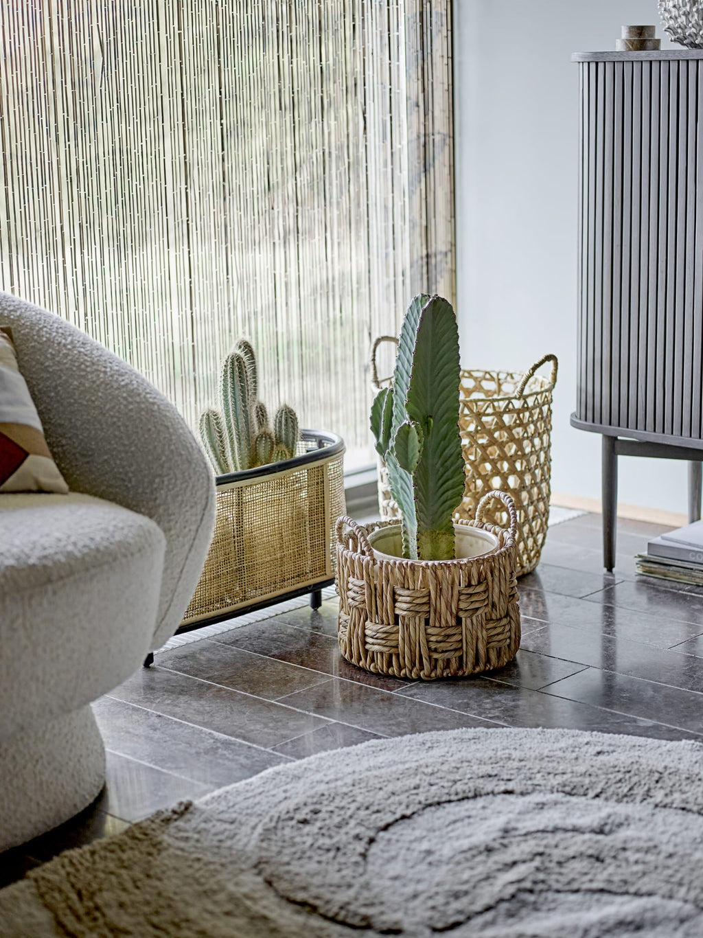 Skrzynka na rośliny Ebbie naturalny Rattan Bloomingville