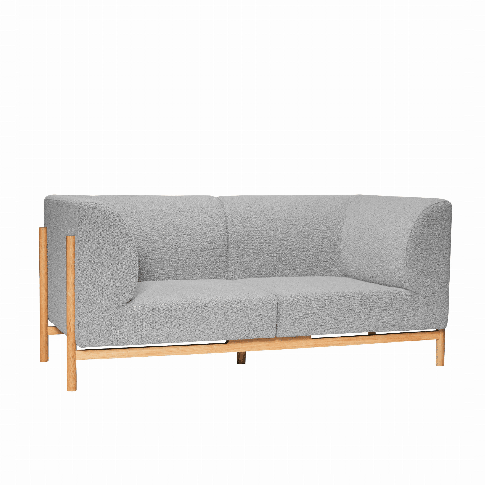Sofa 2-osobowa Moment Bouclé Grey 189 cm Hübsch