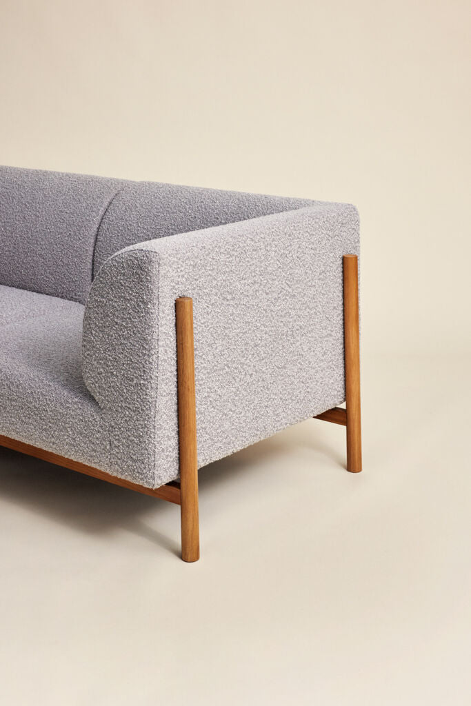 Sofa 3-osobowa Moment Bouclé Grey 257 cm Hübsch