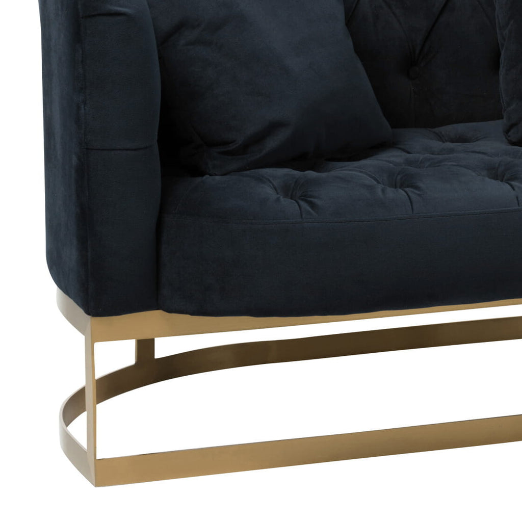 Sofa AURELIA 2 - osobowa welurowa antracyt pikowana 167 cm J - LINE