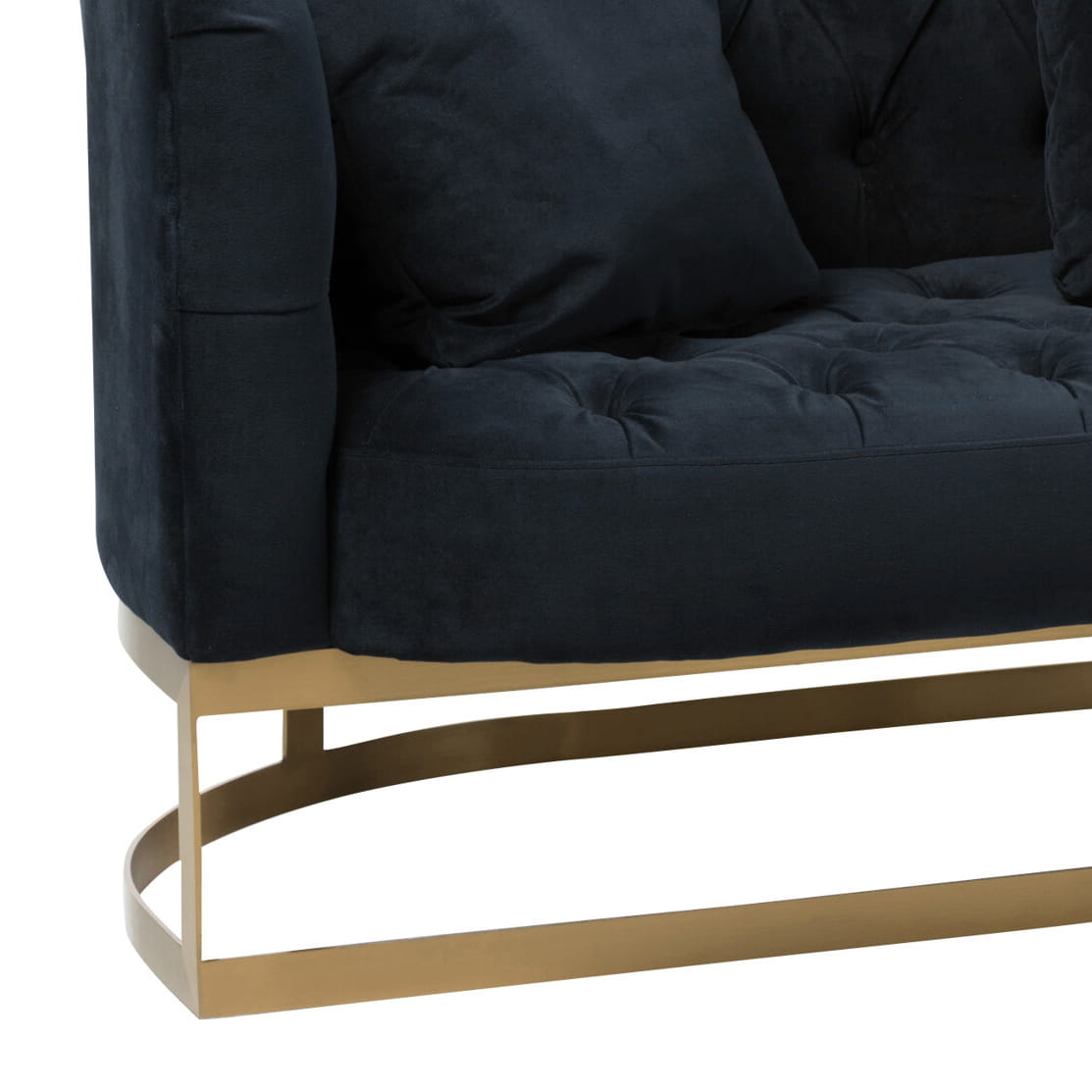 Sofa AURELIA 2 - osobowa welurowa antracyt pikowana 167 cm J - LINE