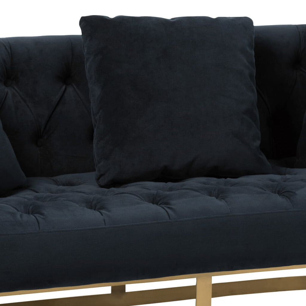Sofa AURELIA 2 - osobowa welurowa antracyt pikowana 167 cm J - LINE