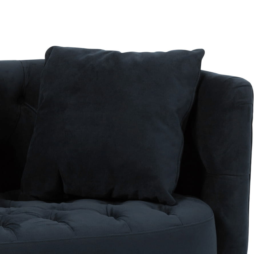 Sofa AURELIA 2 - osobowa welurowa antracyt pikowana 167 cm J - LINE