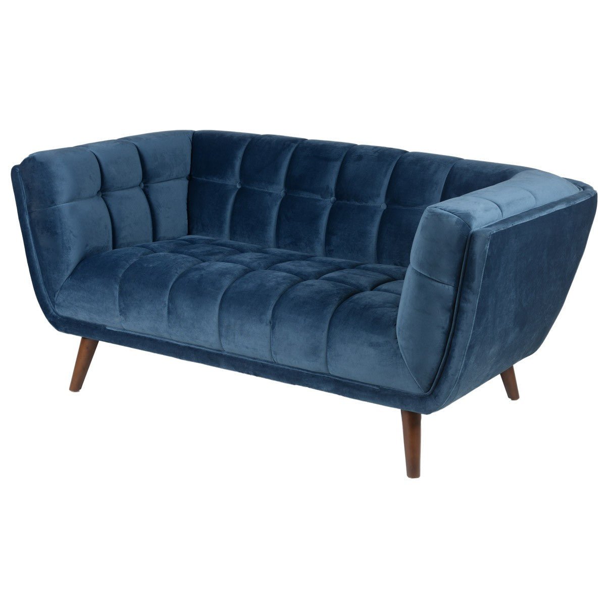 Sofa Beryl 2 - osobowa welurowa niebieska 164 cm Zago