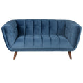 Sofa Beryl 2 - osobowa welurowa niebieska 164 cm Zago