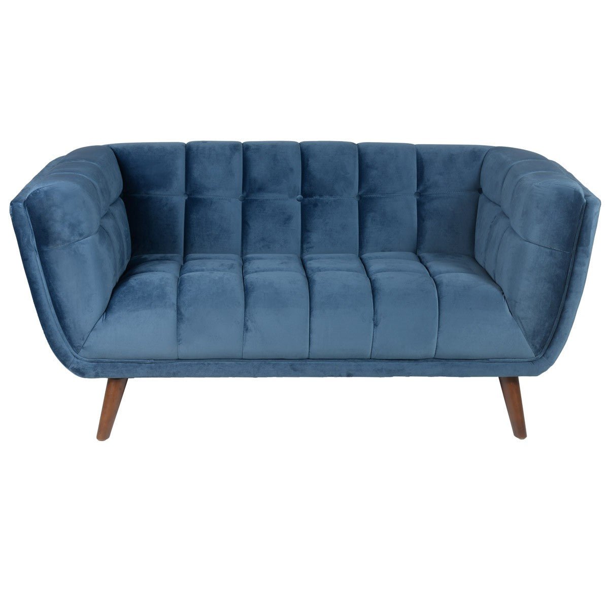 Sofa Beryl 2 - osobowa welurowa niebieska 164 cm Zago