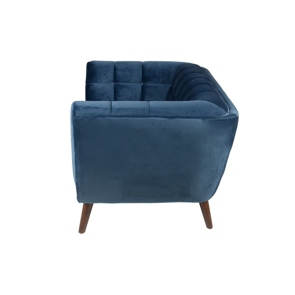 Sofa Beryl 2 - osobowa welurowa niebieska 164 cm Zago