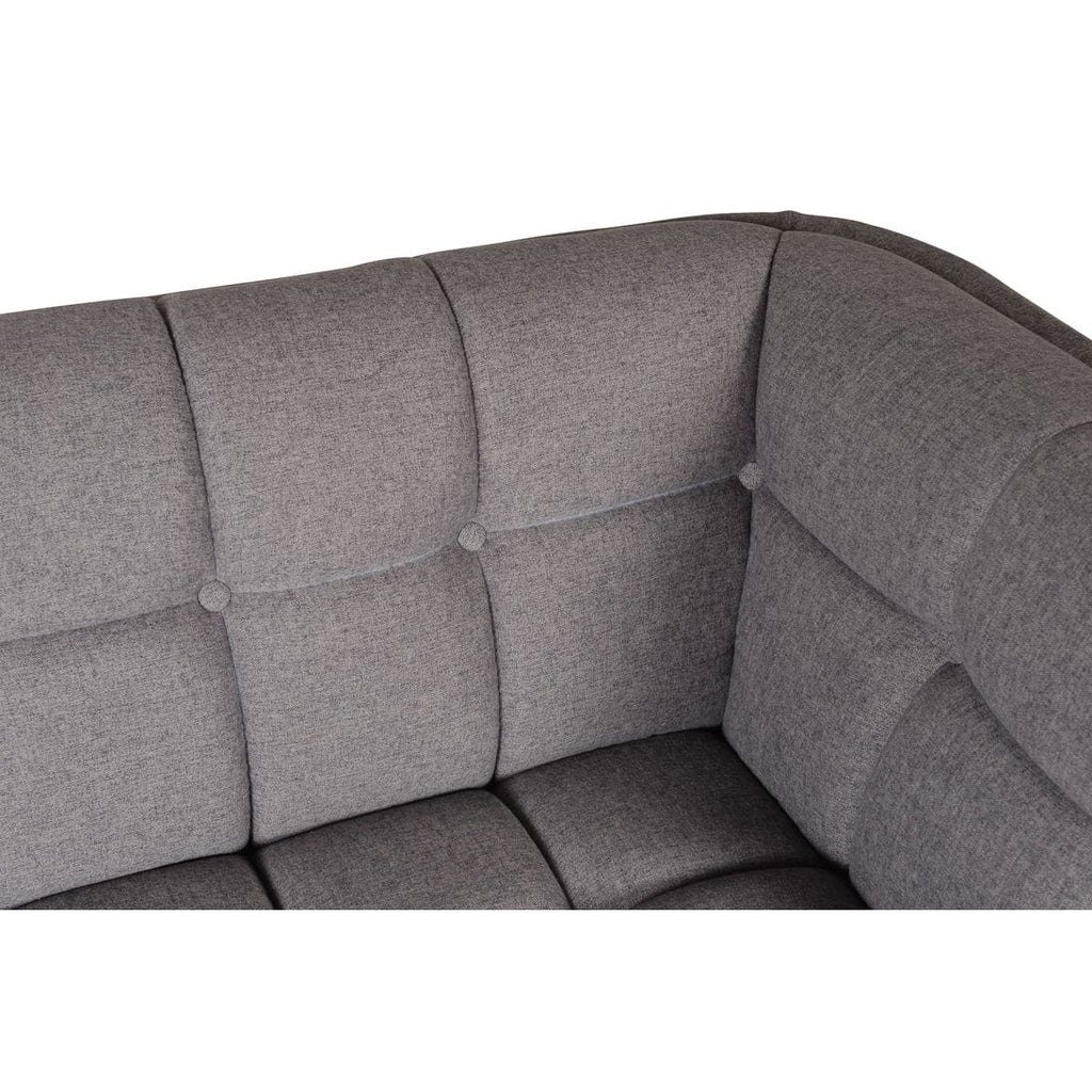 Sofa Beryl 3 - osobowa pikowana szara 202 cm Zago