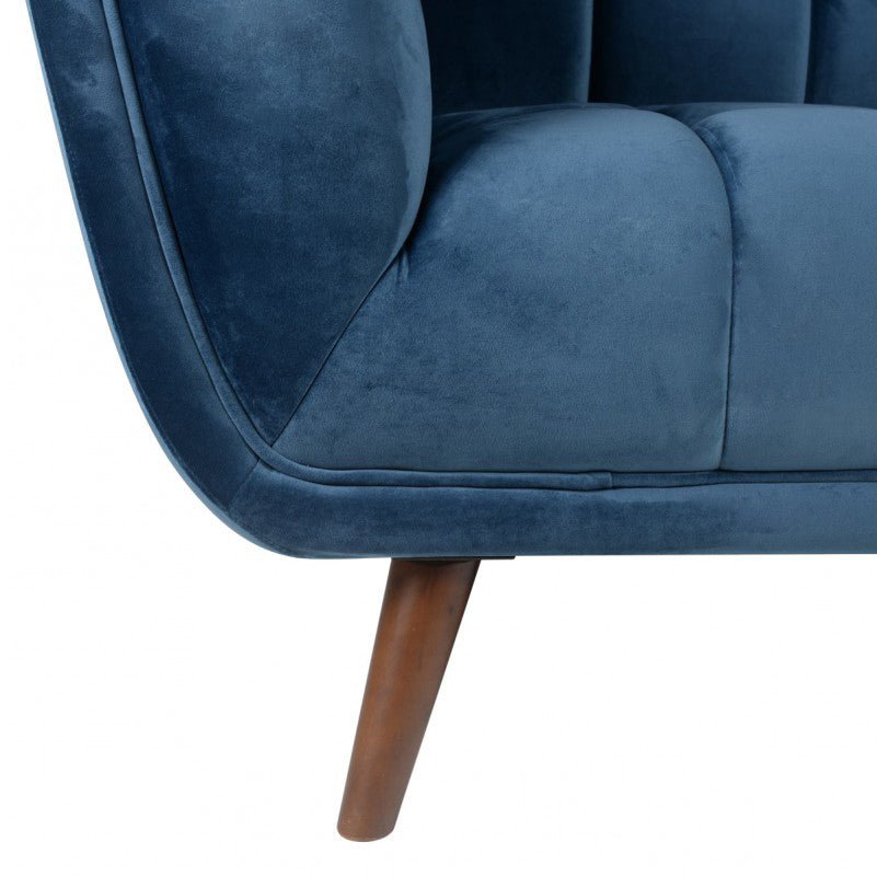 Sofa Beryl 3-osobowa welurowa niebieska Zago