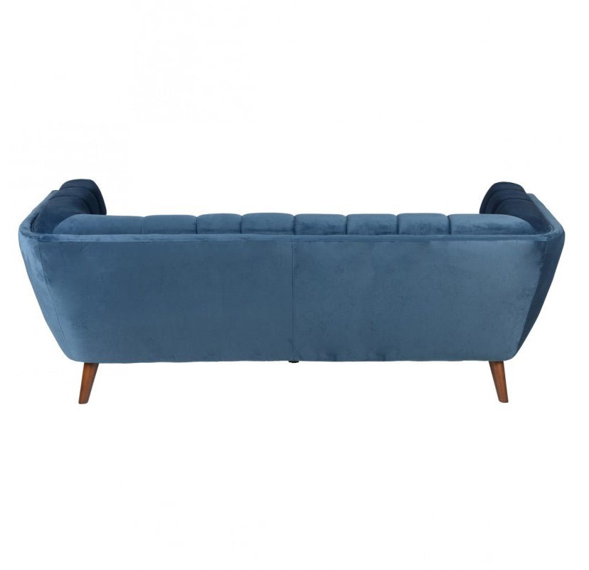 Sofa Beryl 3-osobowa welurowa niebieska Zago