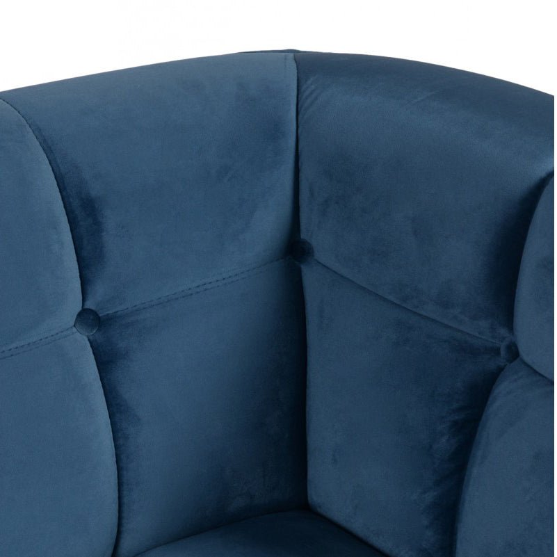 Sofa Beryl 3-osobowa welurowa niebieska Zago