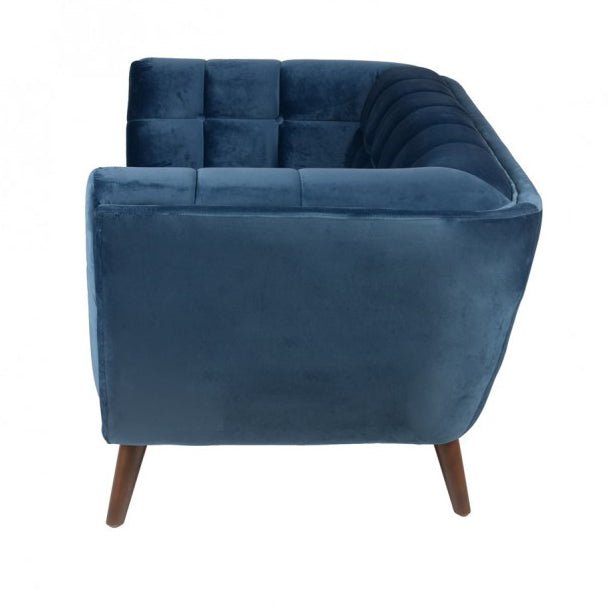 Sofa Beryl 3-osobowa welurowa niebieska Zago