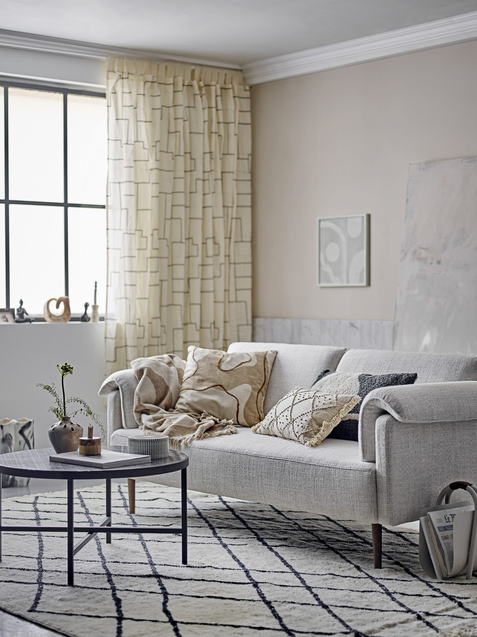 Sofa Chesham biała poliester Bloomingville