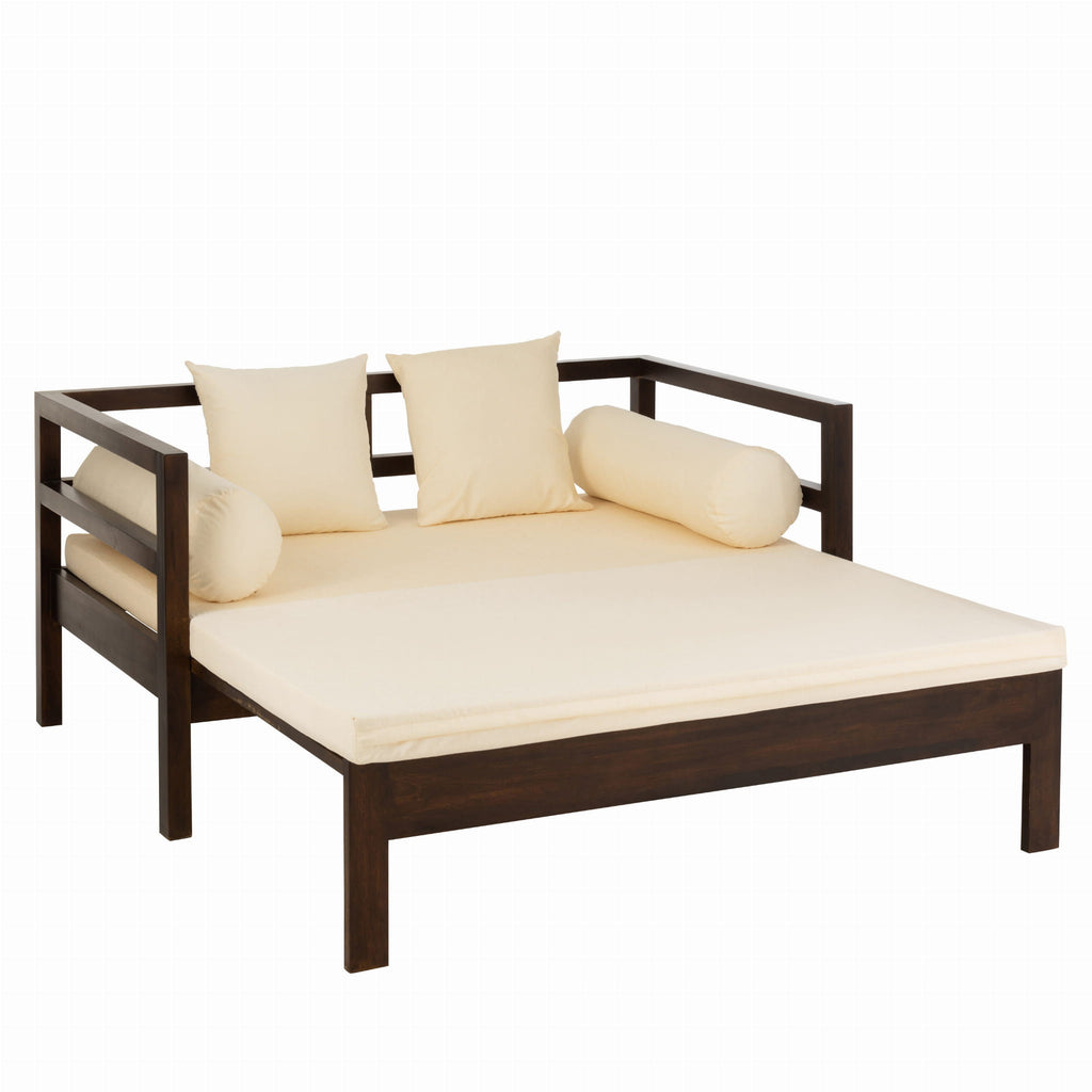 Sofa Conie rozkładana z drewna egzotycznego J - LINE