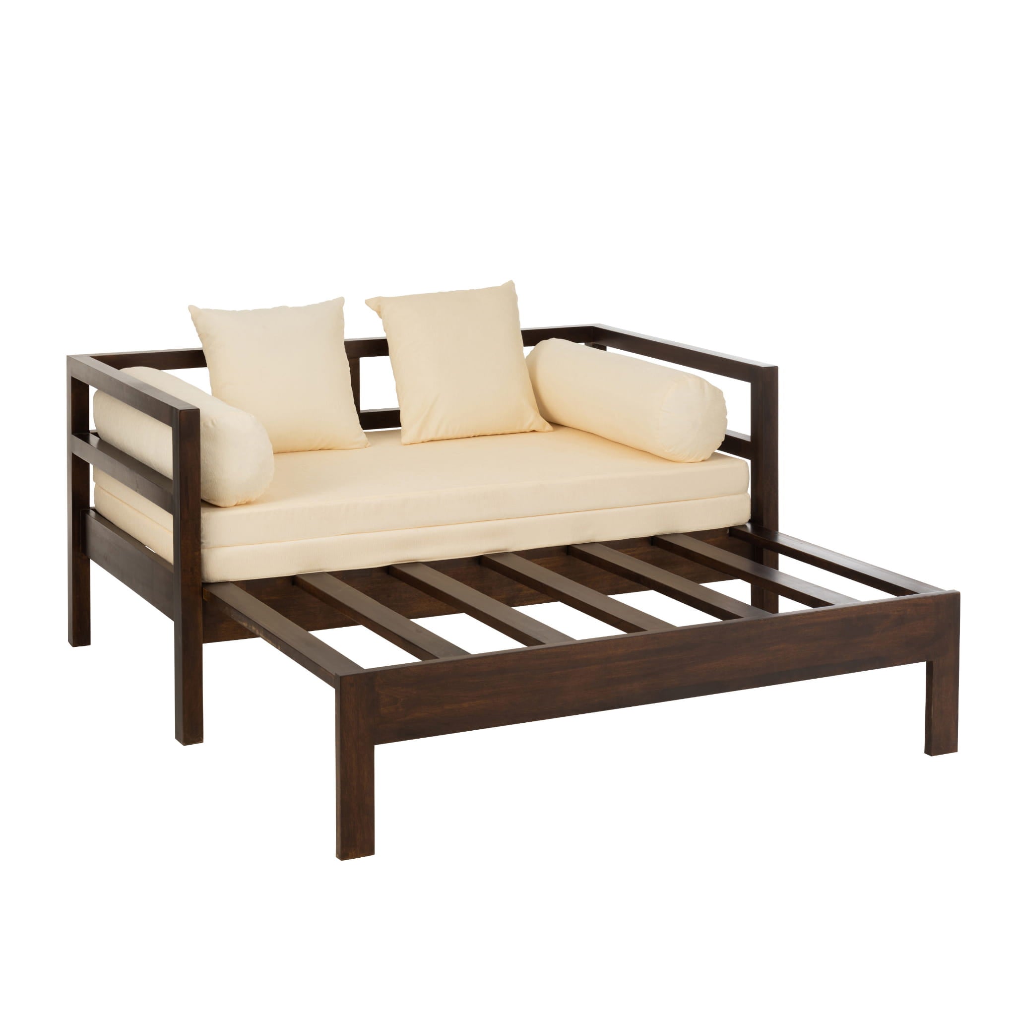 Sofa Conie rozkładana z drewna egzotycznego J - LINE