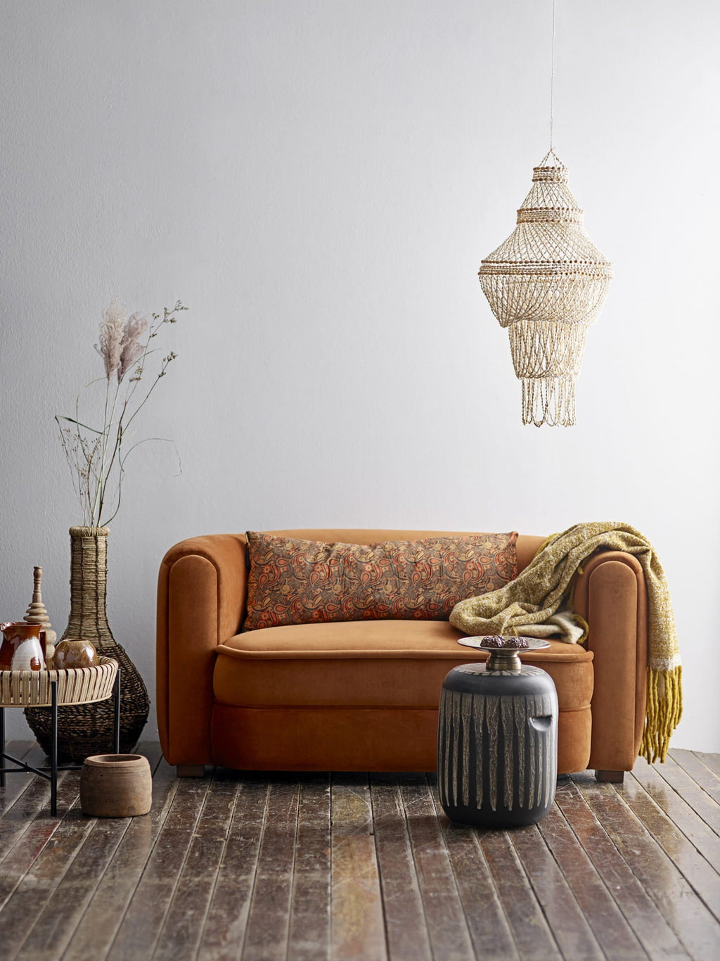 Sofa Malala brązowa poliester Bloomingville