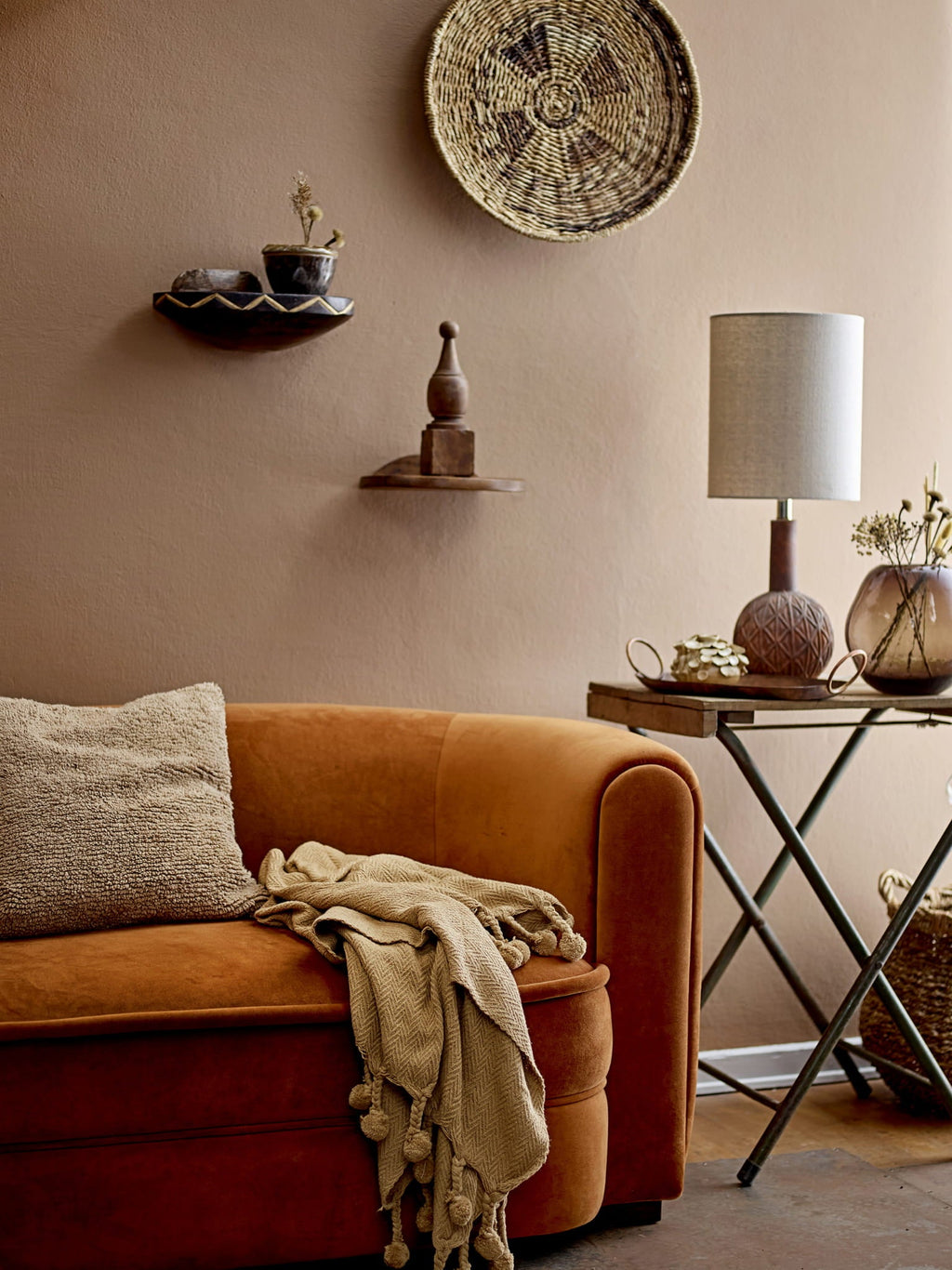 Sofa Malala brązowa poliester Bloomingville