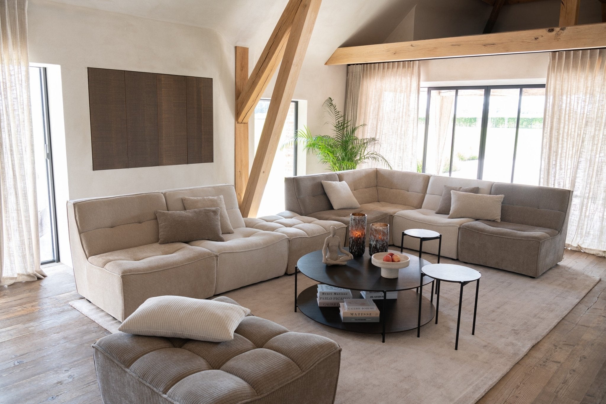 Sofa MONNO moduł ciemny beż sztruks 98x83x83 cm J - LINE
