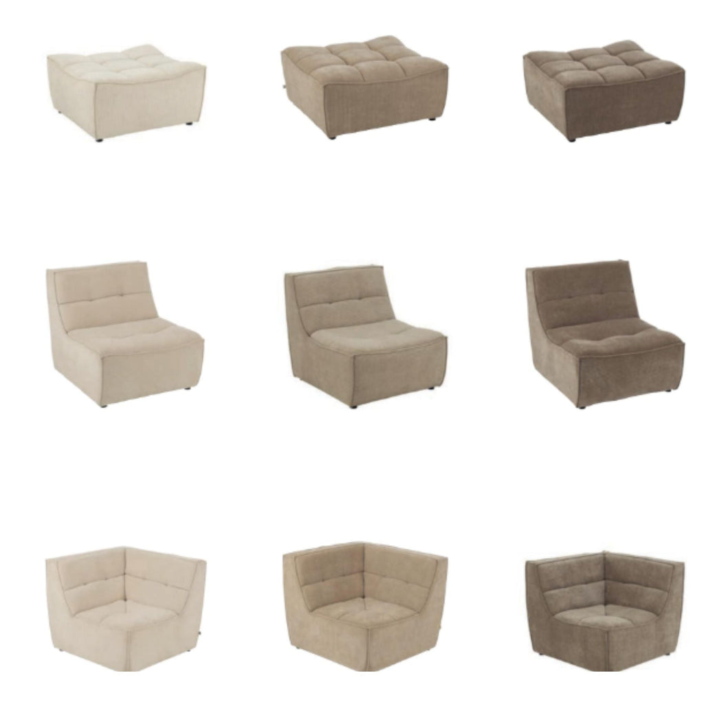 Sofa MONNO moduł narożny ciemny beż sztruks 98x98x83 cm