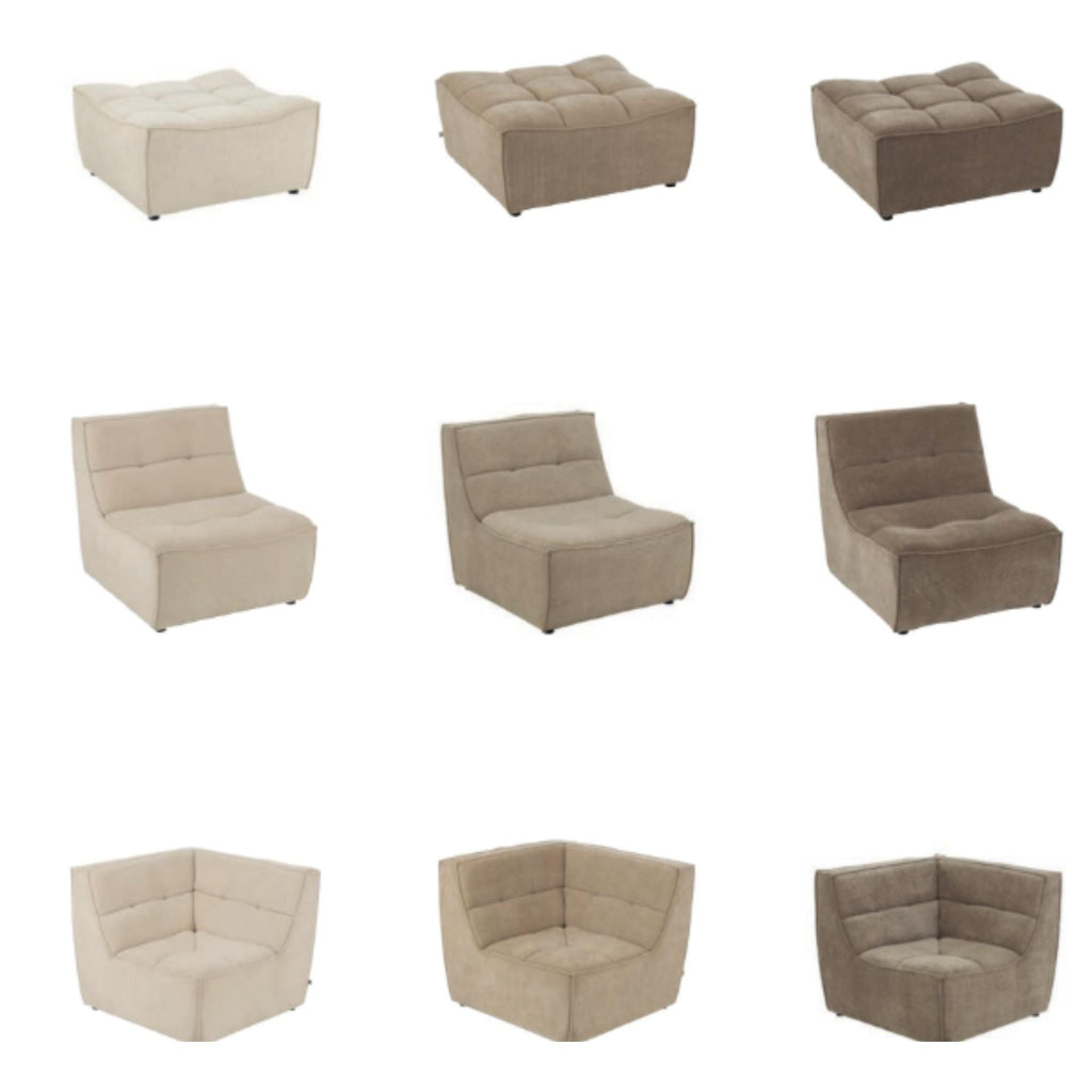 Sofa MONNO moduł narożny taupe sztruks 98x98x83 cm J - LINE