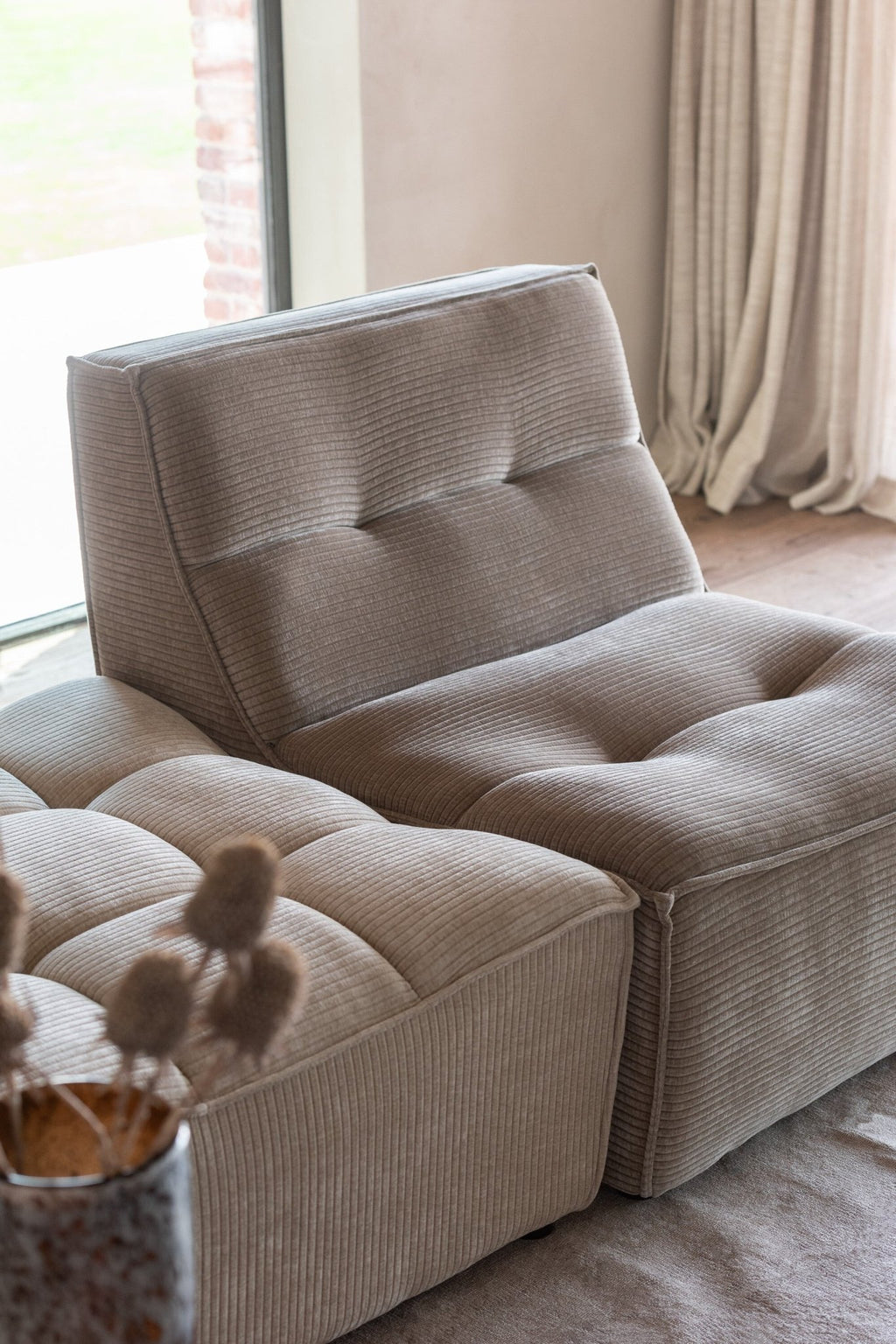 Sofa MONNO moduł taupe sztruks 98x83x83 cm J - LINE