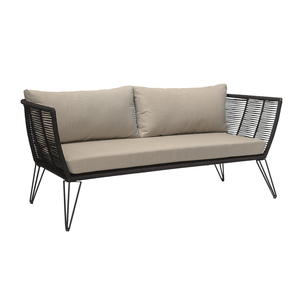 Sofa ogrodowa Mundo czarna metalowa 175 cm Bloomingville