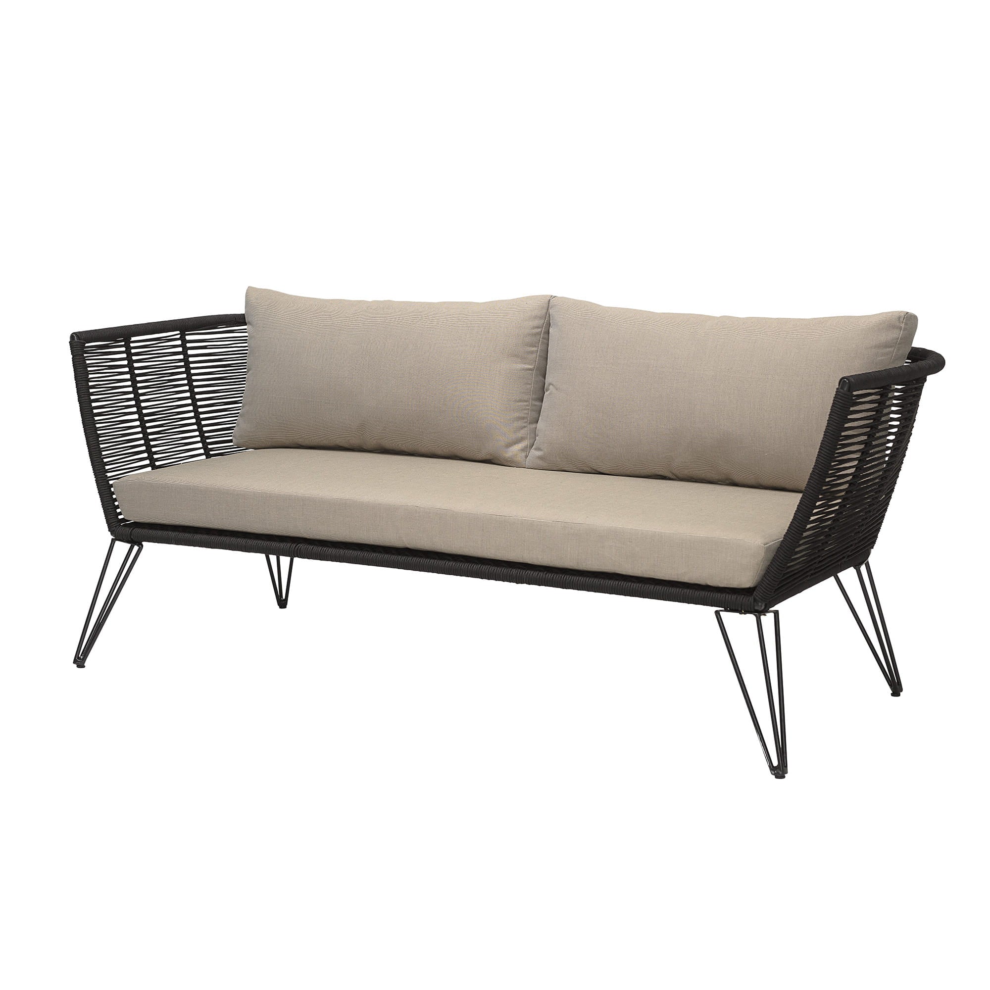 Sofa ogrodowa Mundo czarna metalowa 175 cm Bloomingville