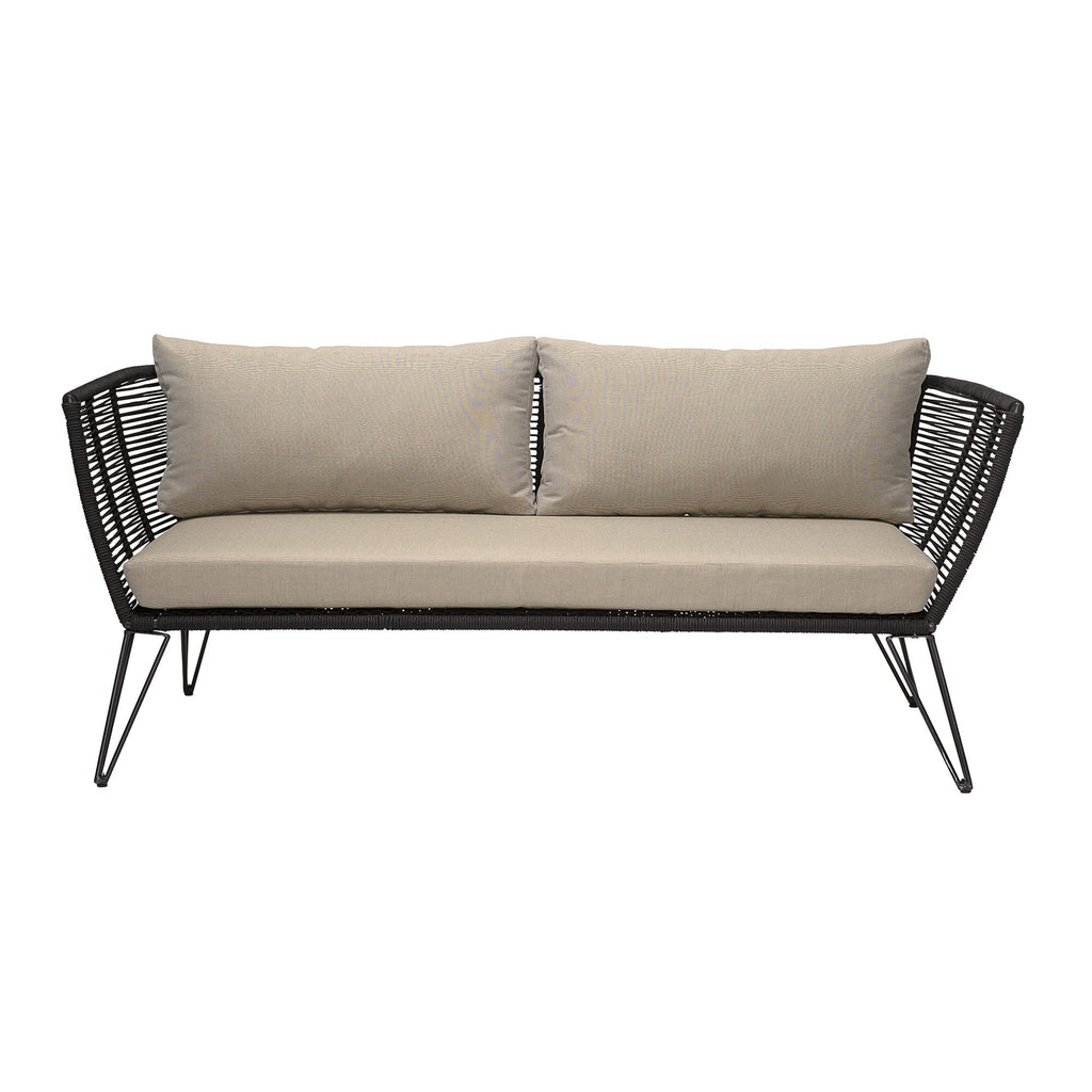 Sofa ogrodowa Mundo czarna metalowa 175 cm Bloomingville
