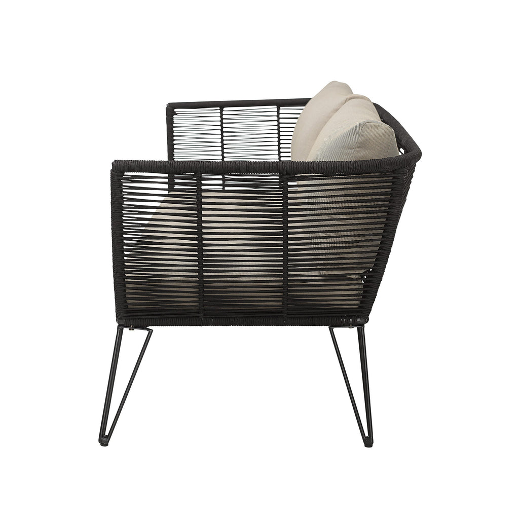 Sofa ogrodowa Mundo czarna metalowa 175 cm Bloomingville