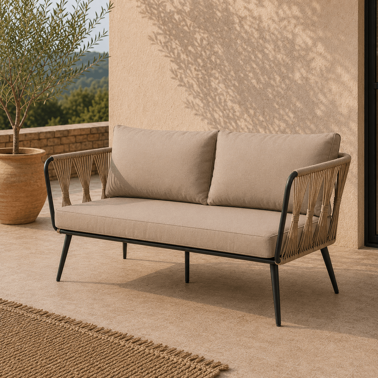 Sofa Pavone brązowa metalowa Bloomingville