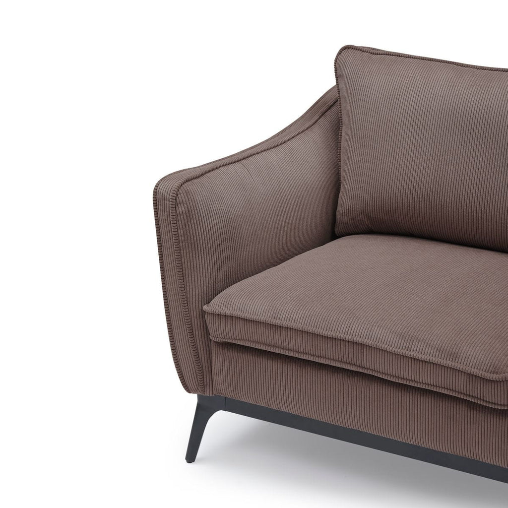 Sofa ze sztruksu Cleo 2 - osobowa 165 cm czekoladowy Zago