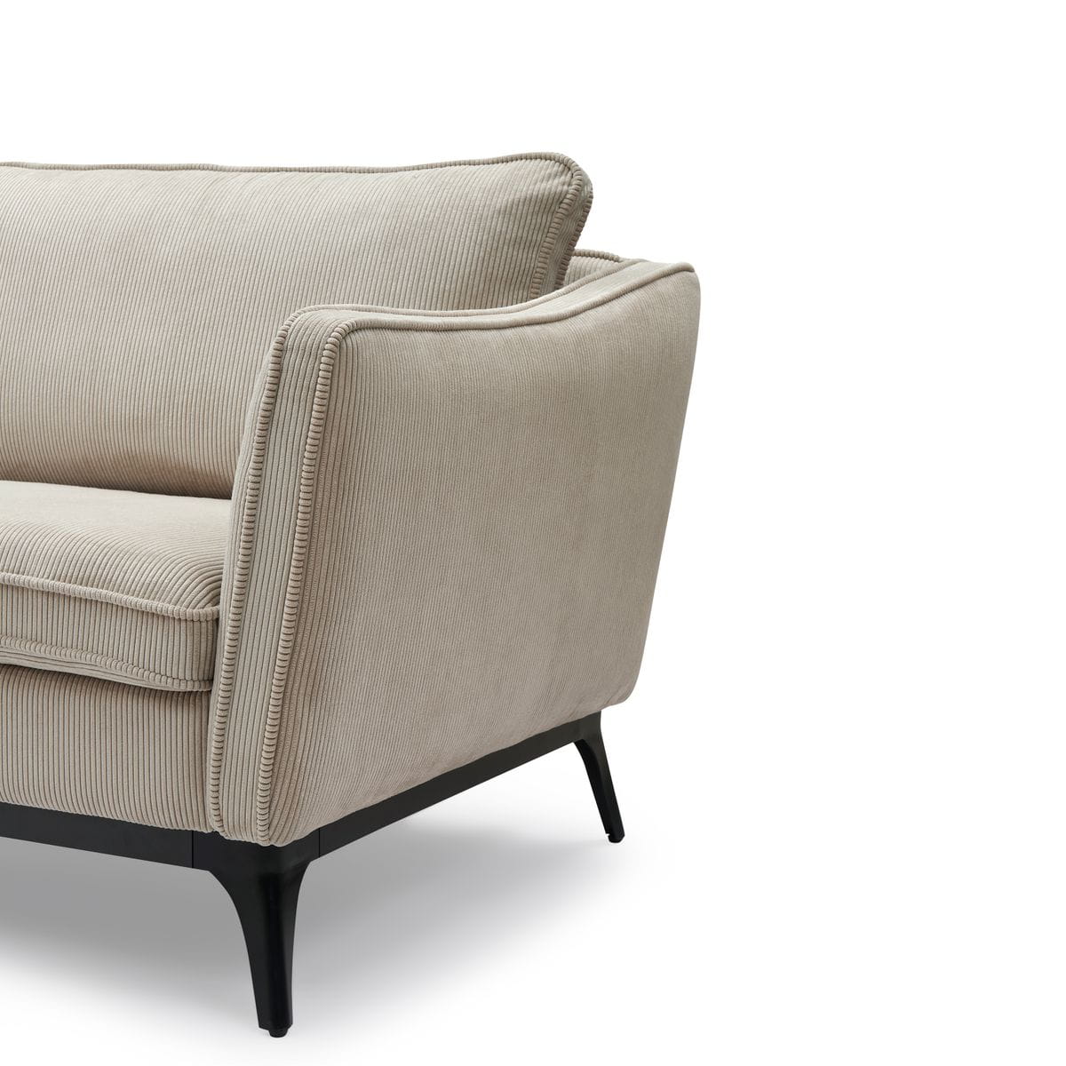 Sofa ze sztruksu Cleo 2 - osobowa 165 cm jasny beż Zago