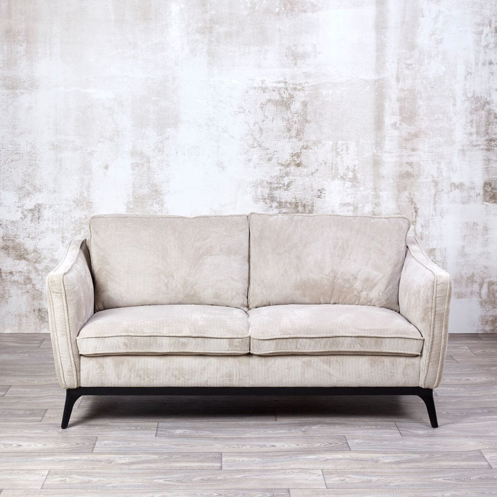 Sofa ze sztruksu Cleo 2 - osobowa 165 cm jasny beż Zago