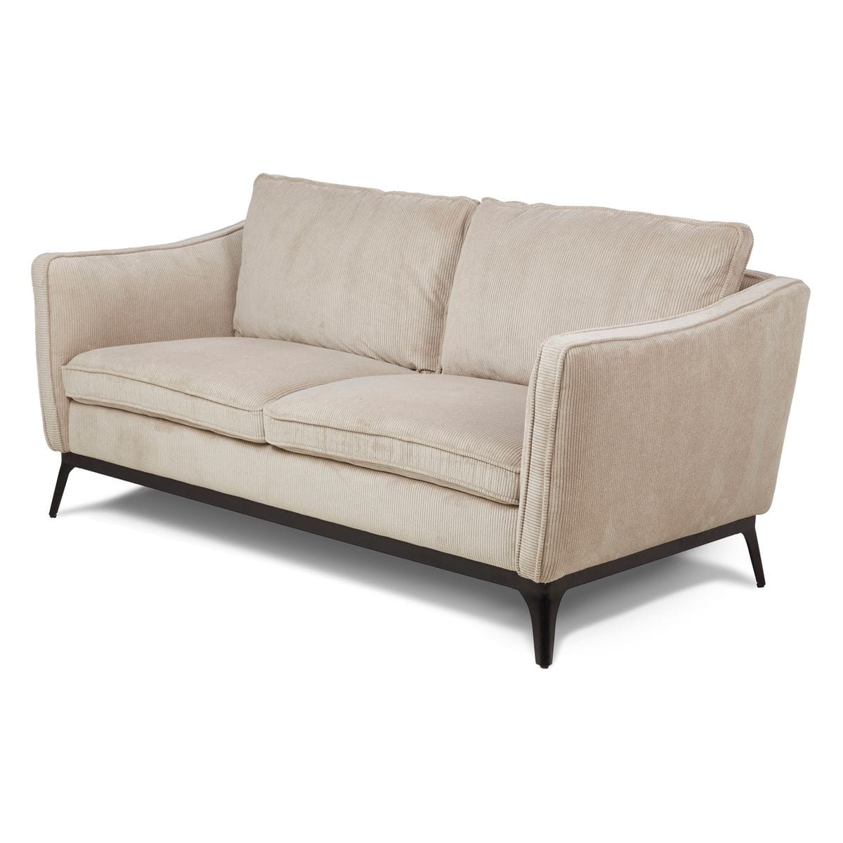 Sofa ze sztruksu Cleo 2 - osobowa 165 cm jasny beż Zago