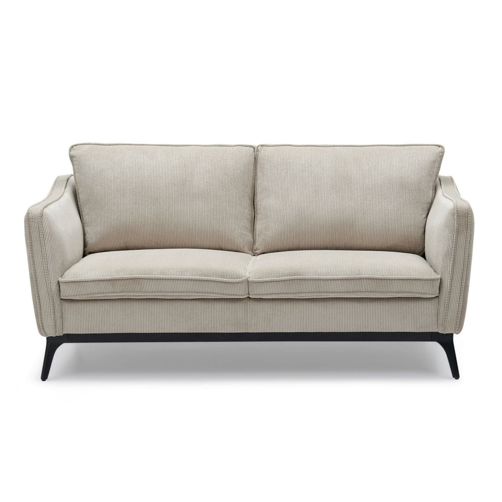 Sofa ze sztruksu Cleo 2 - osobowa 165 cm jasny beż Zago