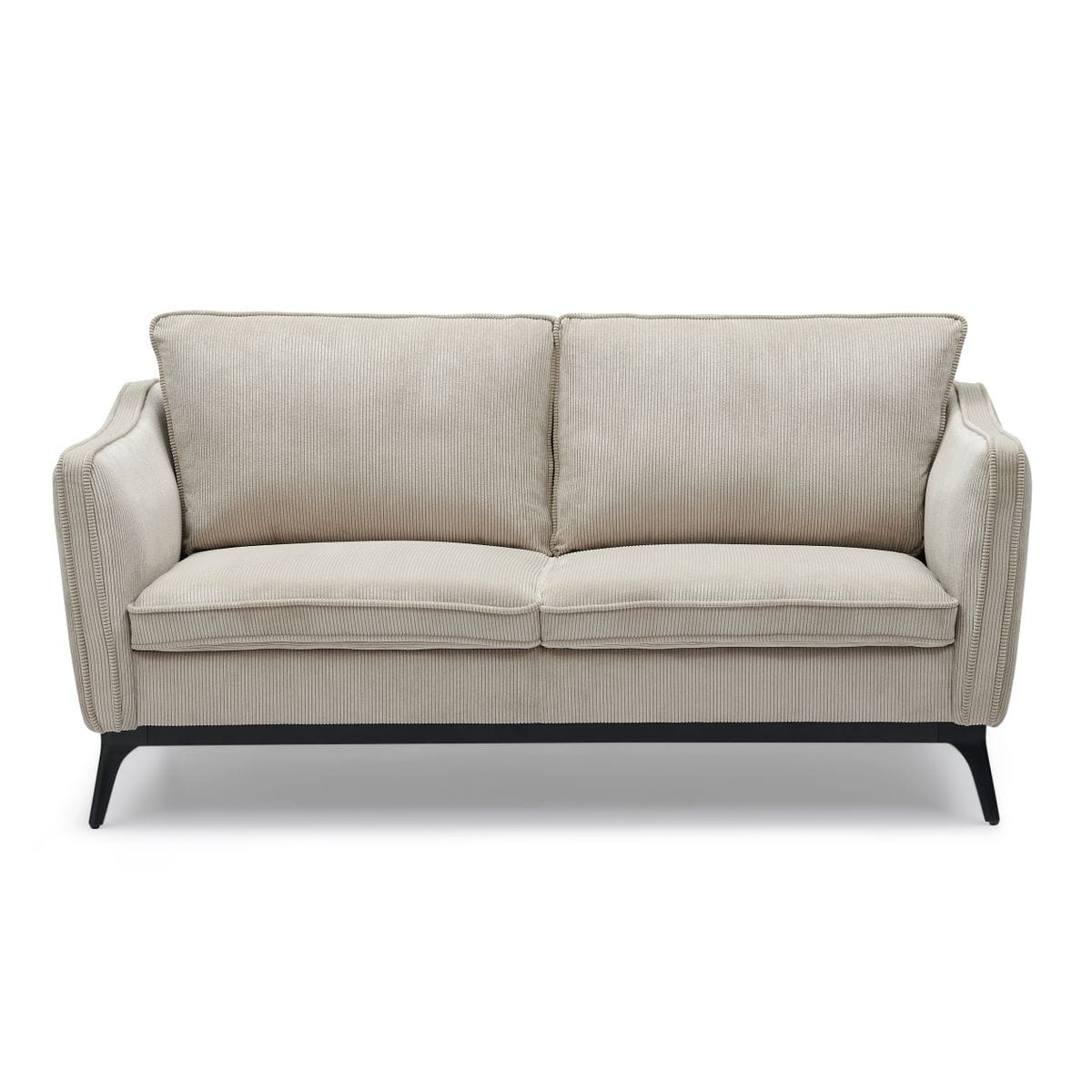 Sofa ze sztruksu Cleo 2 - osobowa 165 cm jasny beż Zago