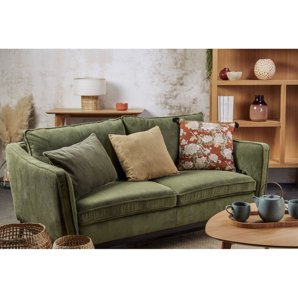 Sofa ze sztruksu Cleo 2 - osobowa 165 cm khaki Zago