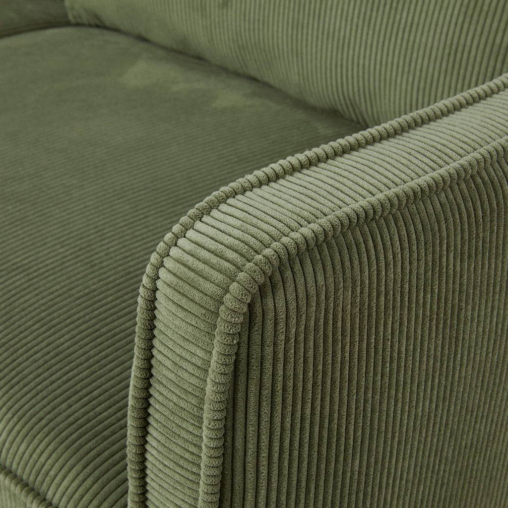Sofa ze sztruksu Cleo 2 - osobowa 165 cm khaki Zago