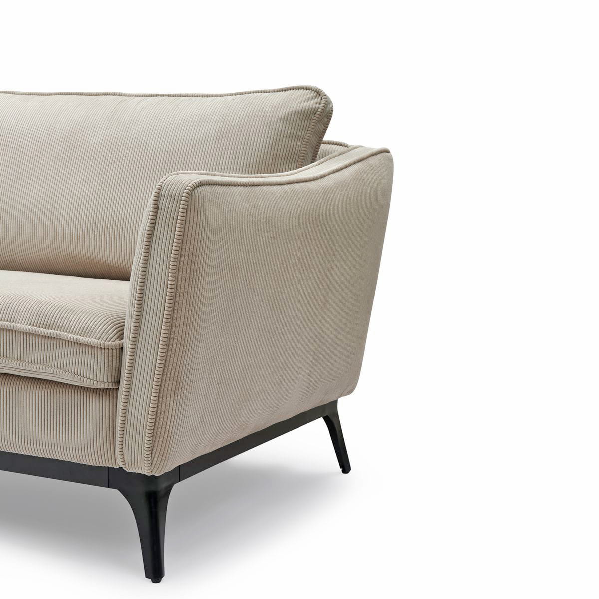 Sofa ze sztruksu Cleo 3 - osobowa 206 cm jasny beż Zago