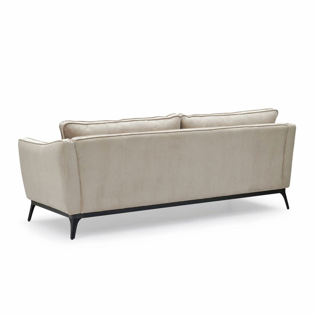 Sofa ze sztruksu Cleo 3 - osobowa 206 cm jasny beż Zago
