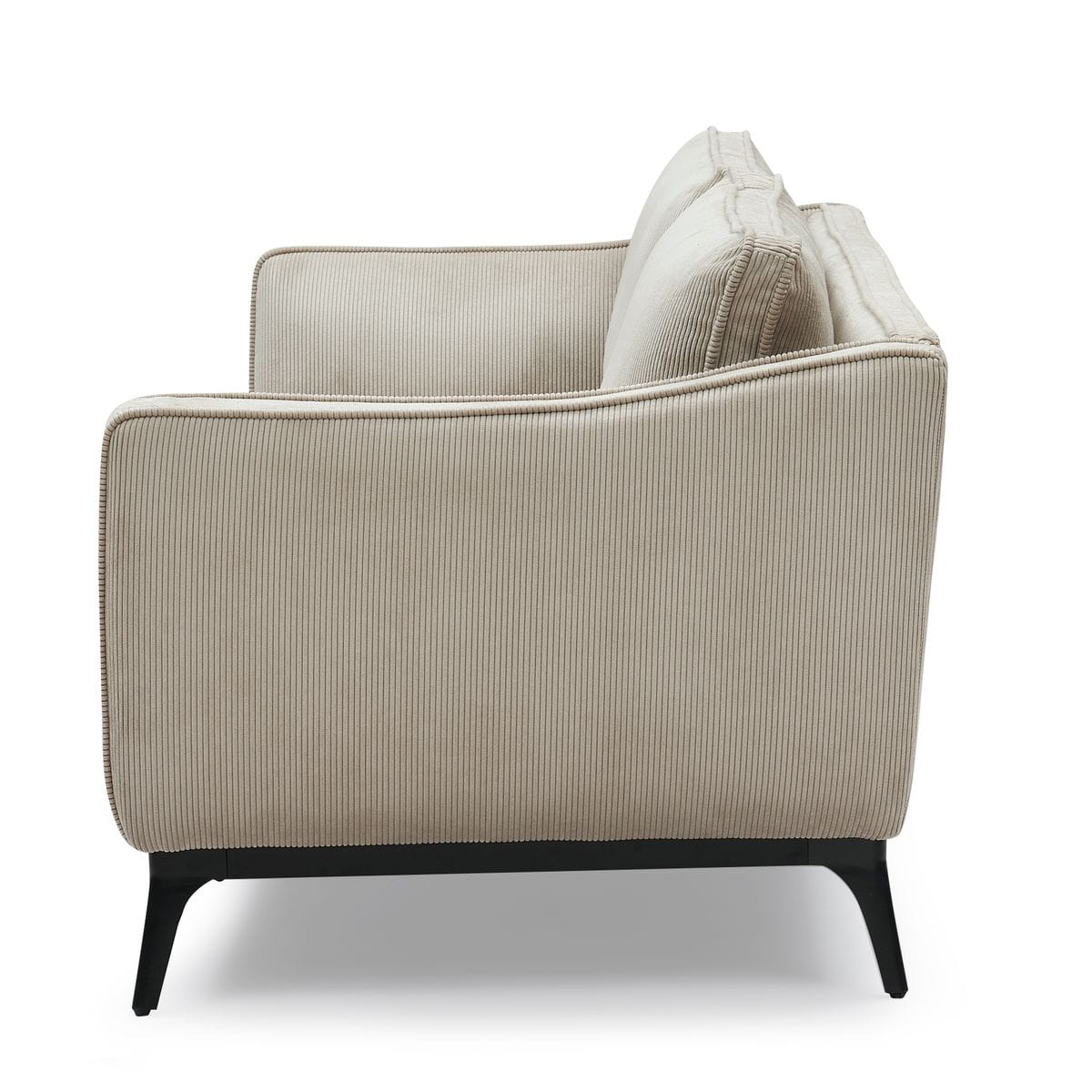 Sofa ze sztruksu Cleo 3 - osobowa 206 cm jasny beż Zago