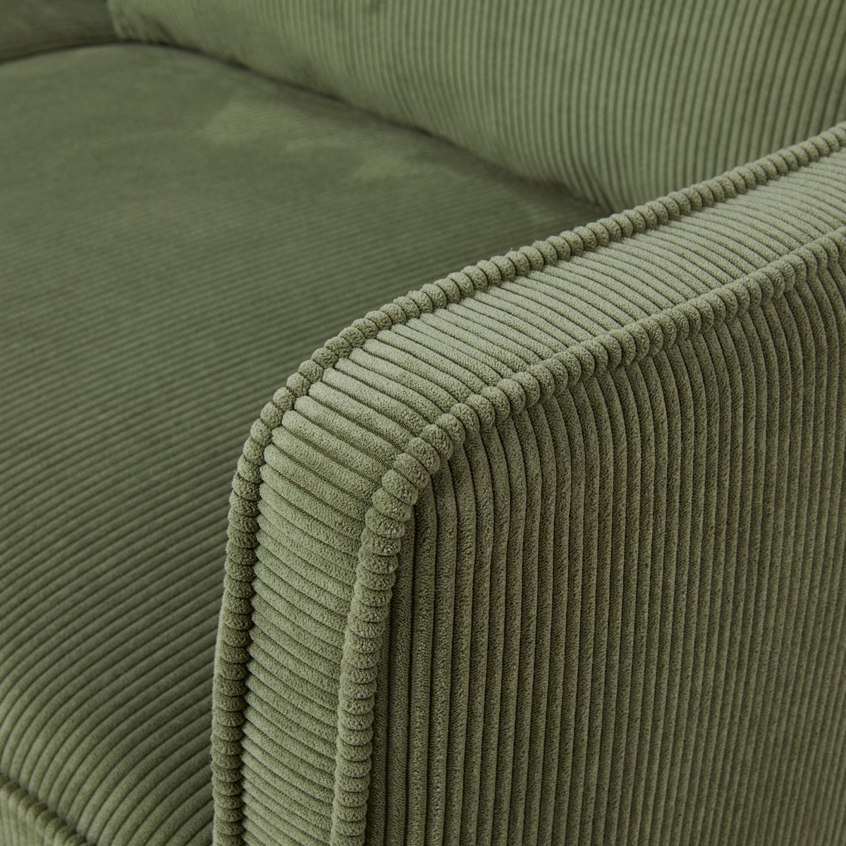 Sofa ze sztruksu Cleo 3 - osobowa 206 cm khaki Zago
