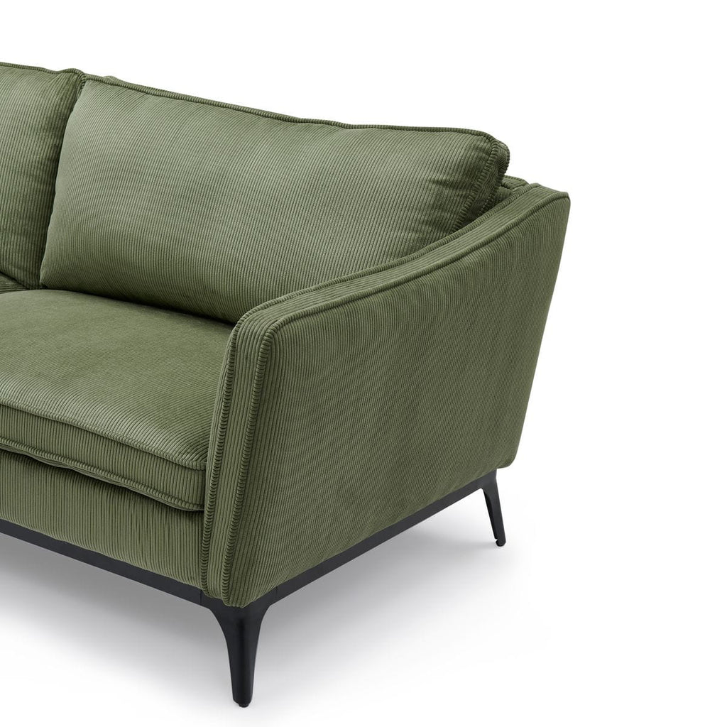 Sofa ze sztruksu Cleo 3 - osobowa 206 cm khaki Zago
