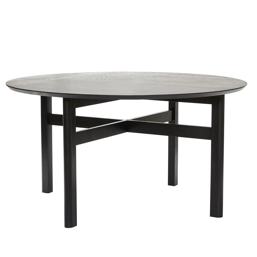 Stół do jadalni Fjord czarny drewno ø140xh74cm Hübsch