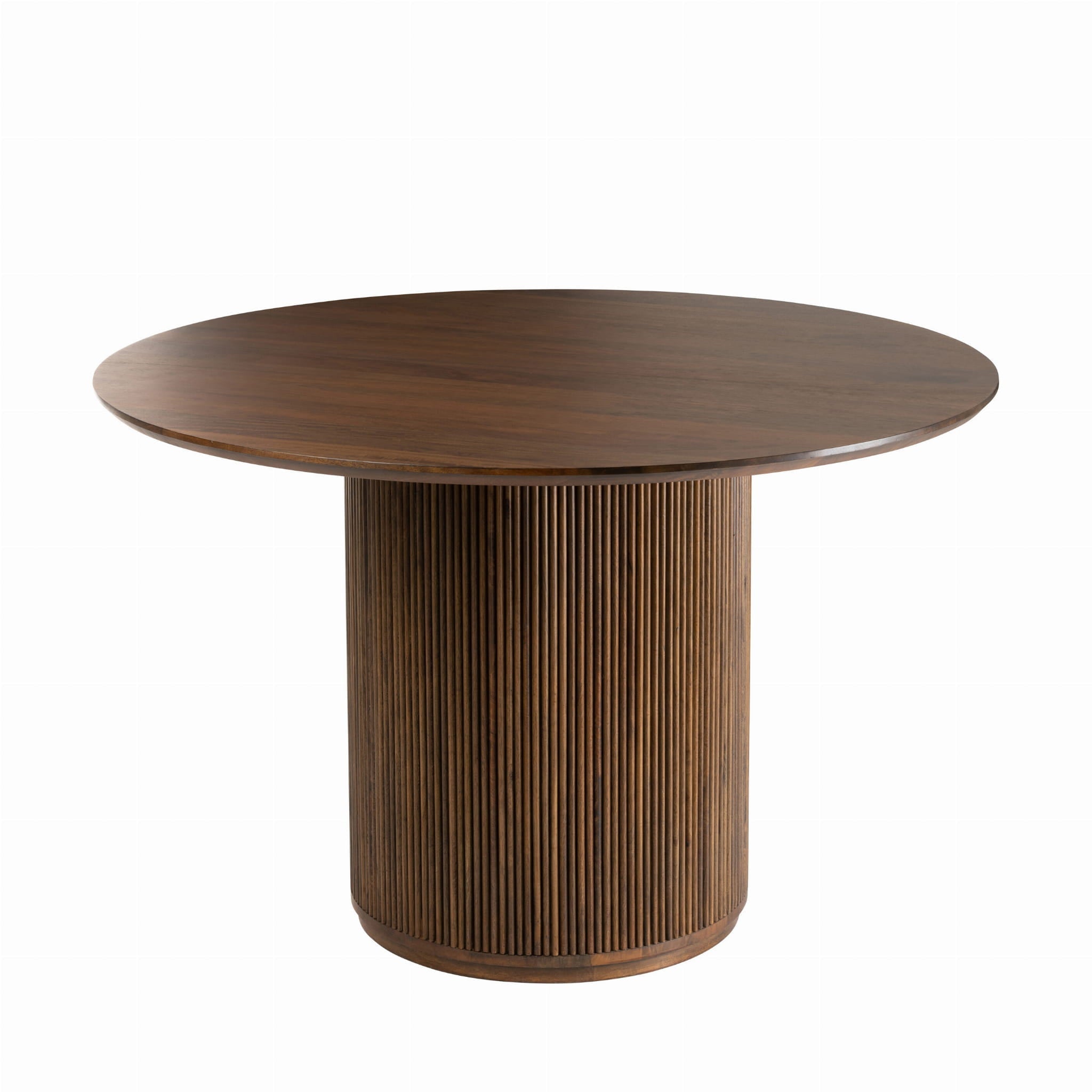 Stół do jadalni Vincent okrągły brązowy 120 cm drewno mango J - LINE