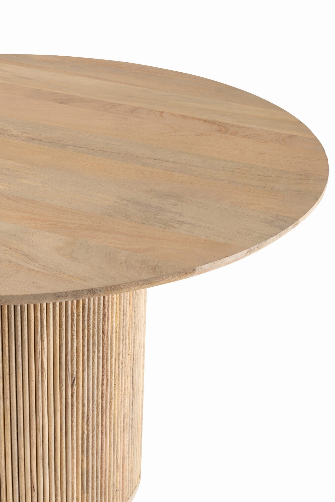 Stół do jadalni Vincent okrągły naturalny 120 cm drewno mango J - LINE