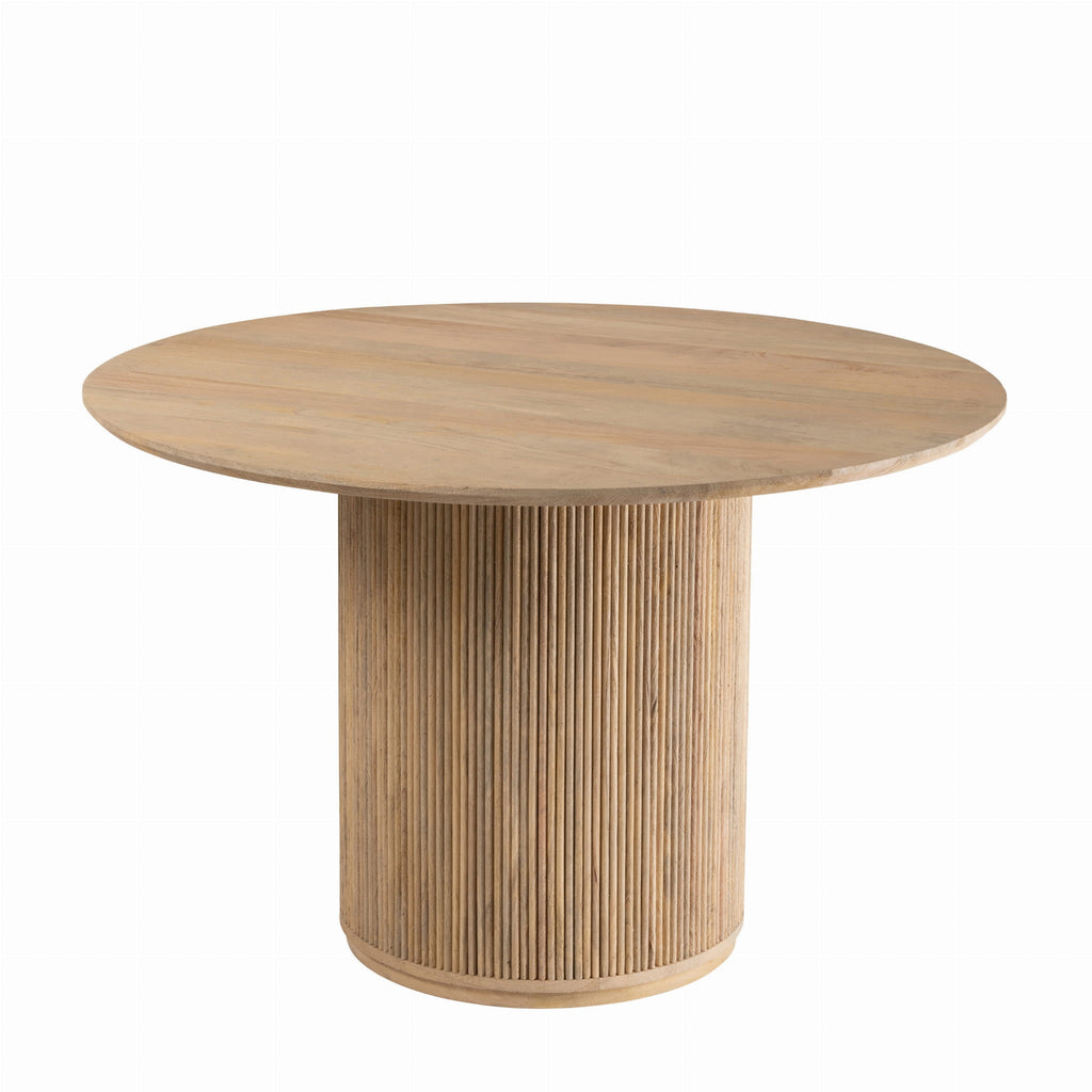Stół do jadalni Vincent okrągły naturalny 120 cm drewno mango J - LINE