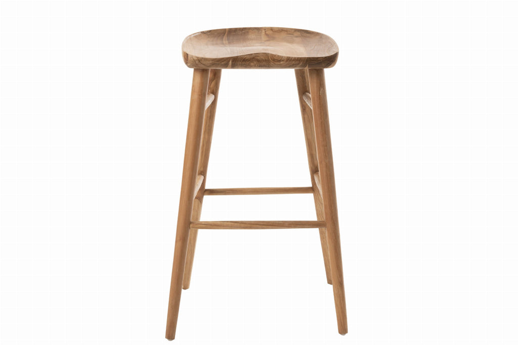 Stołek Farmhouse Ana 76 cm barowy z drewna tekowego J - LINE