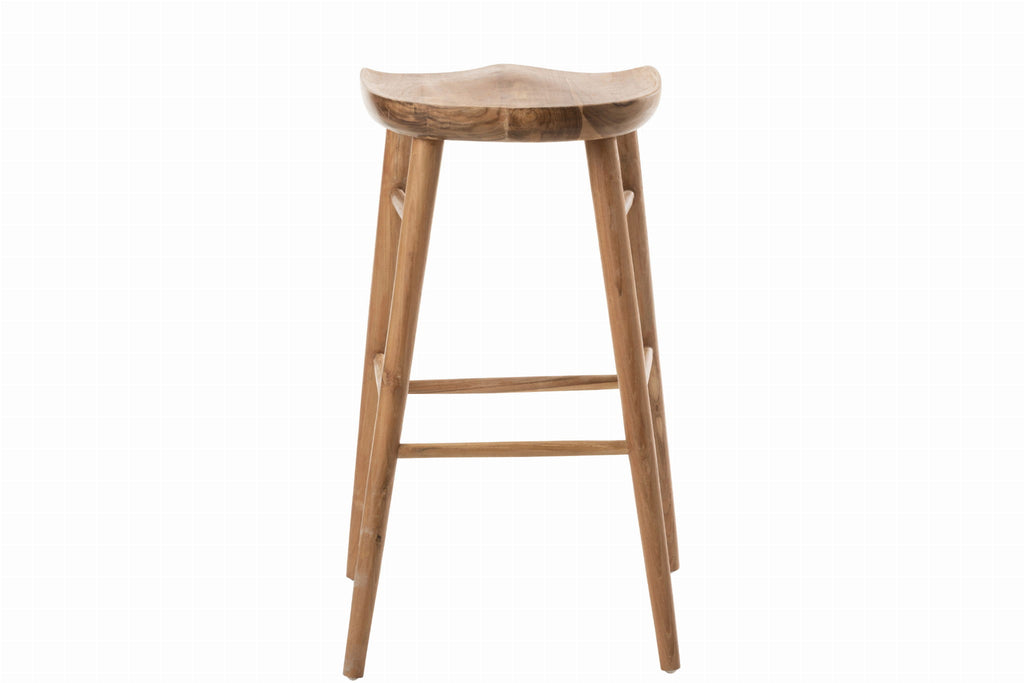 Stołek Farmhouse Ana 76 cm barowy z drewna tekowego J - LINE