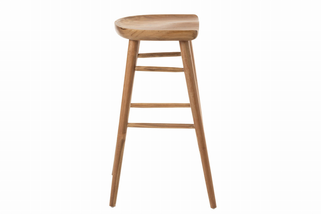Stołek Farmhouse Ana 76 cm barowy z drewna tekowego J - LINE